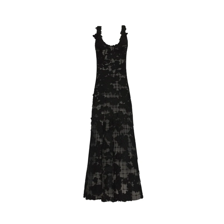 Oscar de la Renta Floral Cutout Threadwork Gown - Oscar de la Renta Dresses - American Couture - Shop at Luxury Shoes 