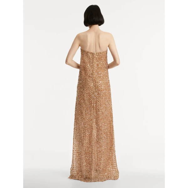 Oscar de la Renta Floral Grid Embroidered Gown - Oscar de la Renta Dresses - American Couture - Shop at Luxury Shoes 