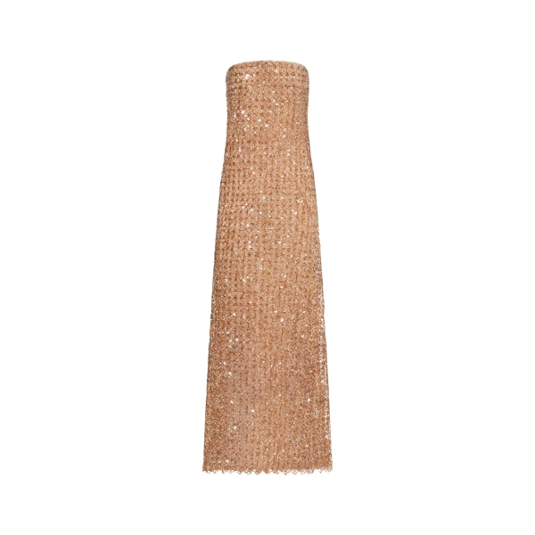 Oscar de la Renta Floral Grid Embroidered Gown - Oscar de la Renta Dresses - American Couture - Shop at Luxury Shoes 