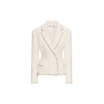 Oscar de la Renta Floral Jeweled Fringe Tweed Jacket - Oscar de la Renta Jackets - American Couture - Shop at Luxury Shoes 