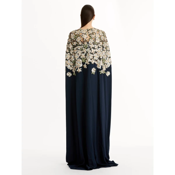 Oscar de la Renta Floral Sequin Embroidered Caftan - Oscar de la Renta Dresses - American Couture - Shop at Luxury Shoes 