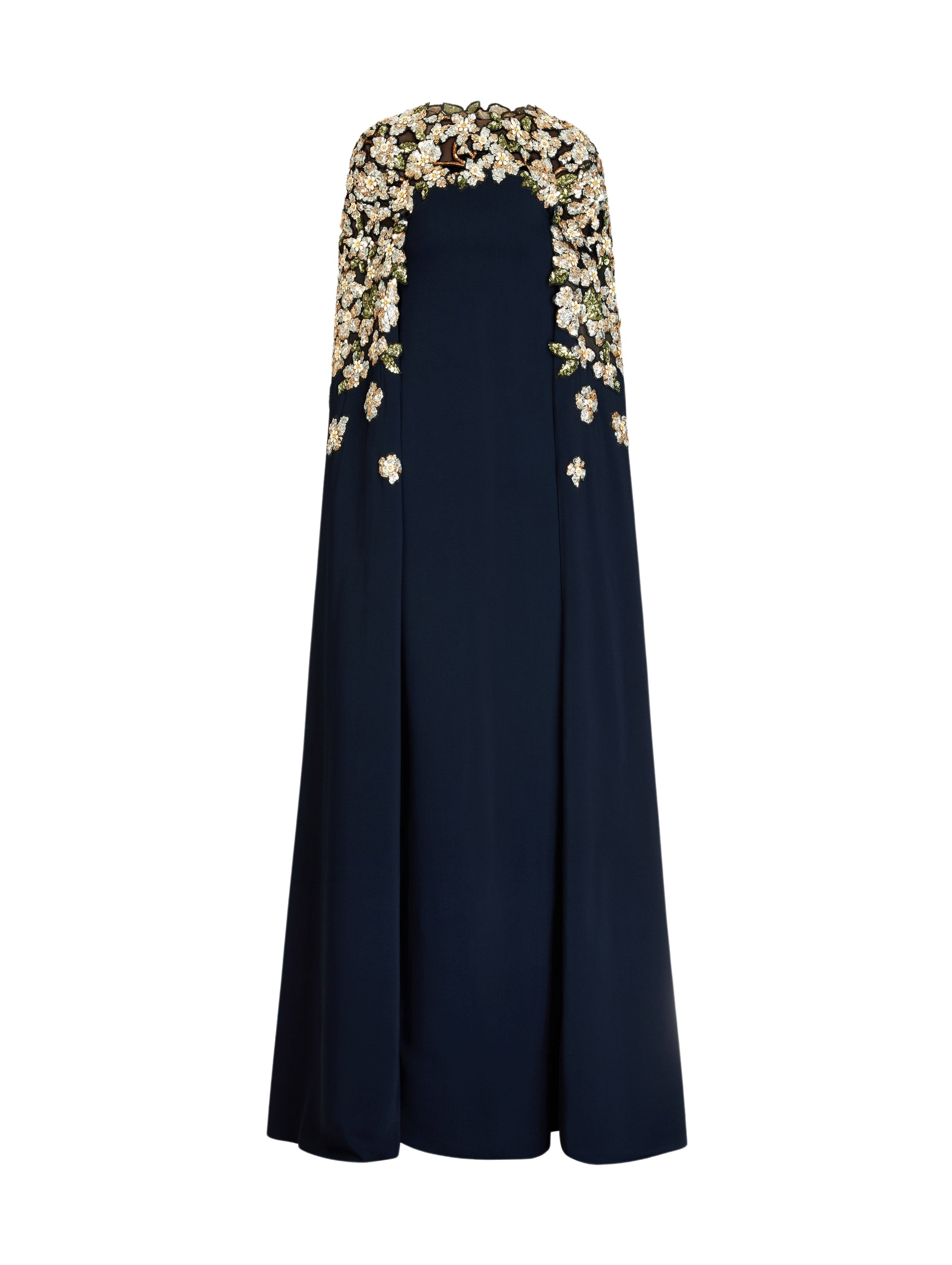 Oscar de la Renta Floral Sequin Embroidered Caftan - Oscar de la Renta Dresses - American Couture - Shop at Luxury Shoes 