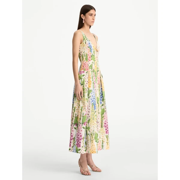 Oscar de la Renta Foxglove Cotton Poplin Dress - Oscar de la Renta Dresses - American Couture - Shop at Luxury Shoes 