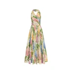 Oscar de la Renta Foxglove Cotton Poplin Halter Dress - Oscar de la Renta Dresses - American Couture - Shop at Luxury Shoes 
