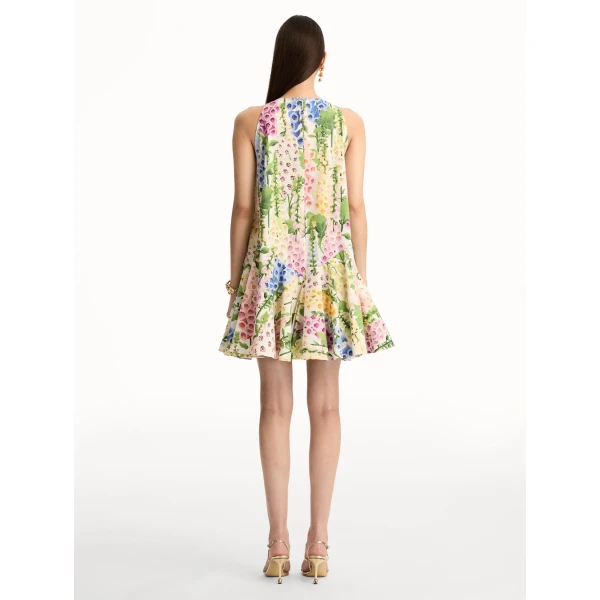 Oscar de la Renta Foxglove Cotton Poplin Trapeze Dress - Oscar de la Renta Dresses - American Couture - Shop at Luxury Shoes 