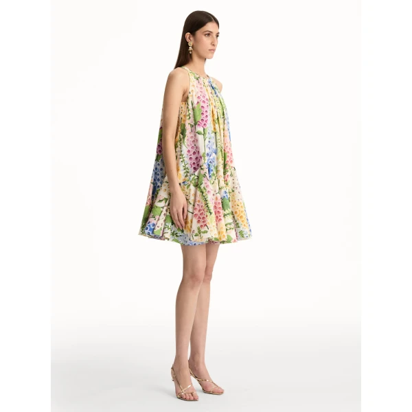 Oscar de la Renta Foxglove Cotton Poplin Trapeze Dress - Oscar de la Renta Dresses - American Couture - Shop at Luxury Shoes 