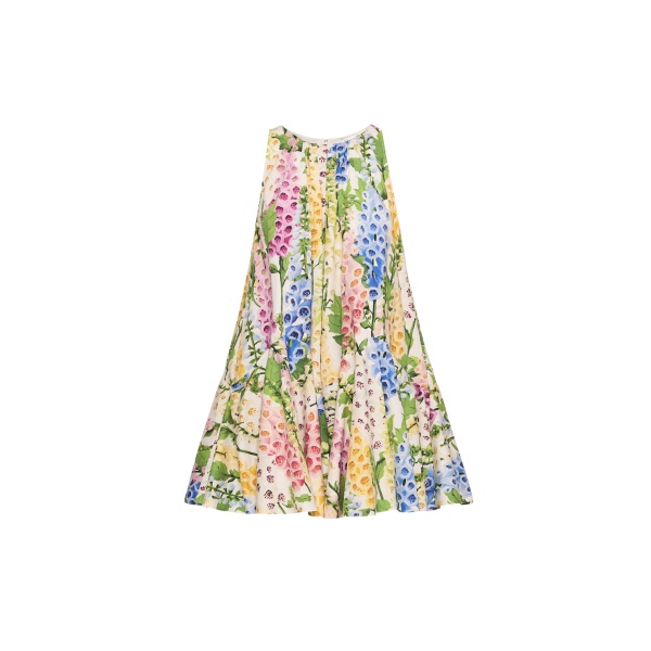 Oscar de la Renta Foxglove Cotton Poplin Trapeze Dress - Oscar de la Renta Dresses - American Couture - Shop at Luxury Shoes 