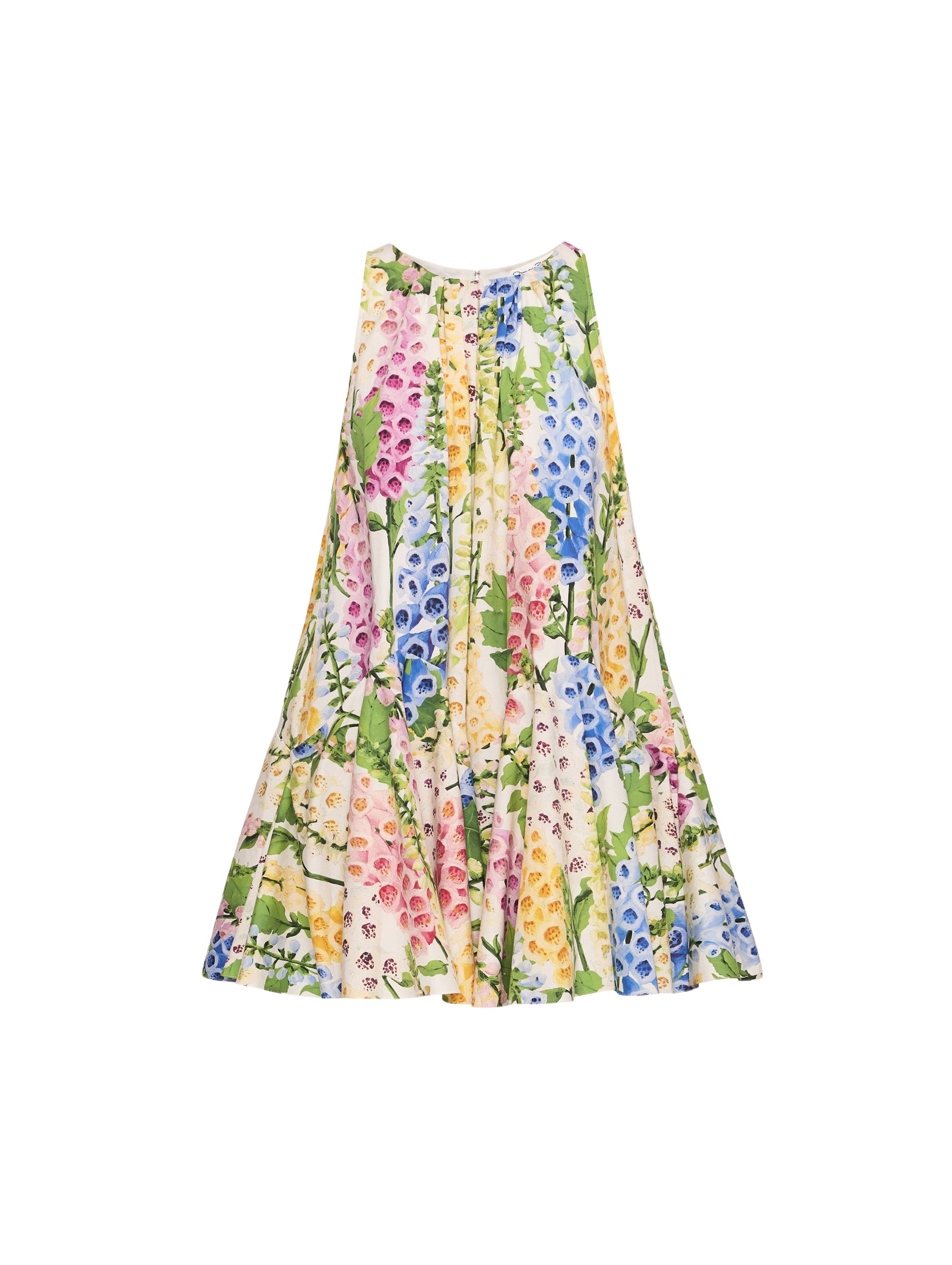Oscar de la Renta Foxglove Cotton Poplin Trapeze Dress - Oscar de la Renta Dresses - American Couture - Shop at Luxury Shoes 