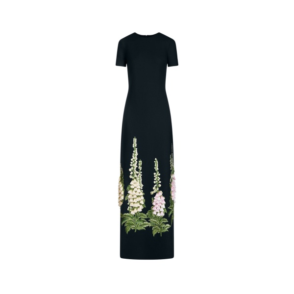 Oscar de la Renta Foxglove Embroidered Caftan - Oscar de la Renta Dresses - American Couture - Shop at Luxury Shoes 