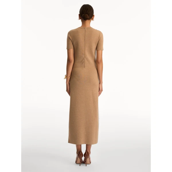 Oscar de la Renta Foxglove Embroidered Knit Dress - Oscar de la Renta Dresses - American Couture - Shop at Luxury Shoes 