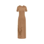 Oscar de la Renta Foxglove Embroidered Knit Dress - Oscar de la Renta Dresses - American Couture - Shop at Luxury Shoes 
