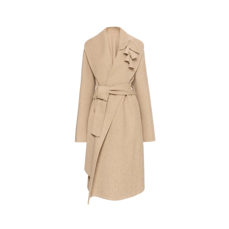 Oscar de la Renta Foxglove Embroidered Wool Coat - Oscar de la Renta Coats - American Couture - Shop at Luxury Shoes 