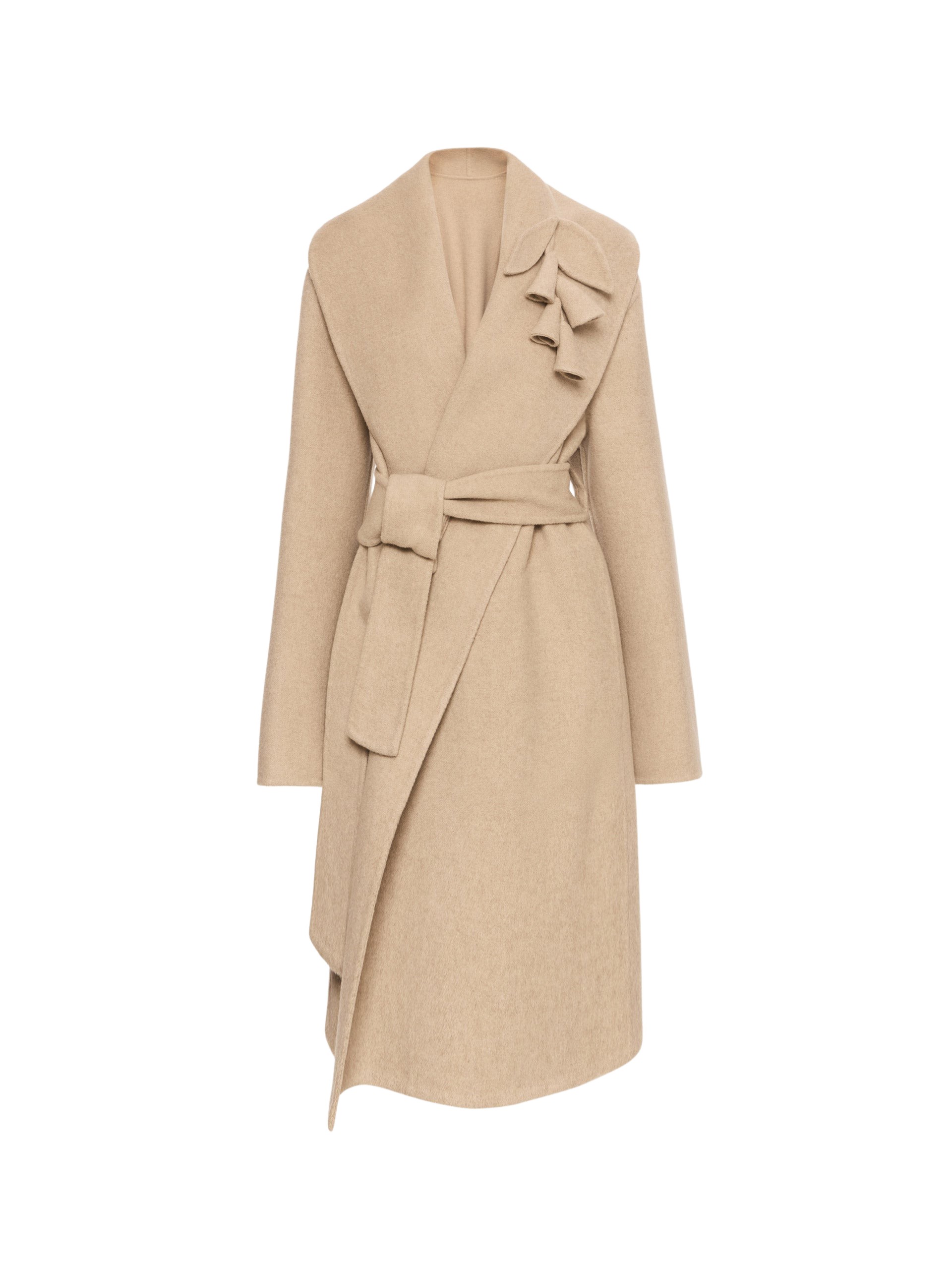 Oscar de la Renta Foxglove Embroidered Wool Coat