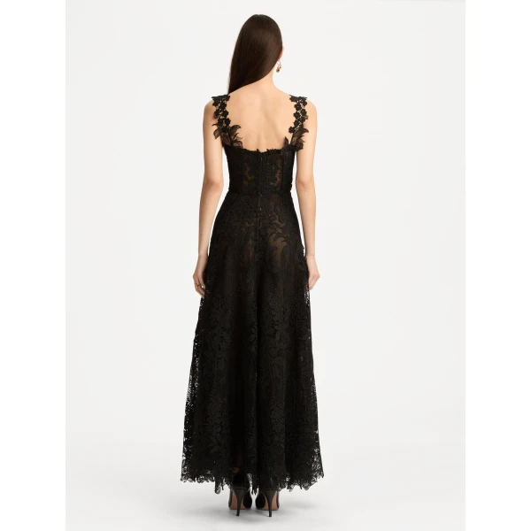 Oscar de la Renta Foxglove Guipure Cocktail Dress - Oscar de la Renta Dresses - American Couture - Shop at Luxury Shoes 