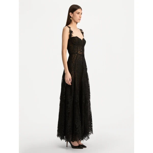 Oscar de la Renta Foxglove Guipure Cocktail Dress - Oscar de la Renta Dresses - American Couture - Shop at Luxury Shoes 