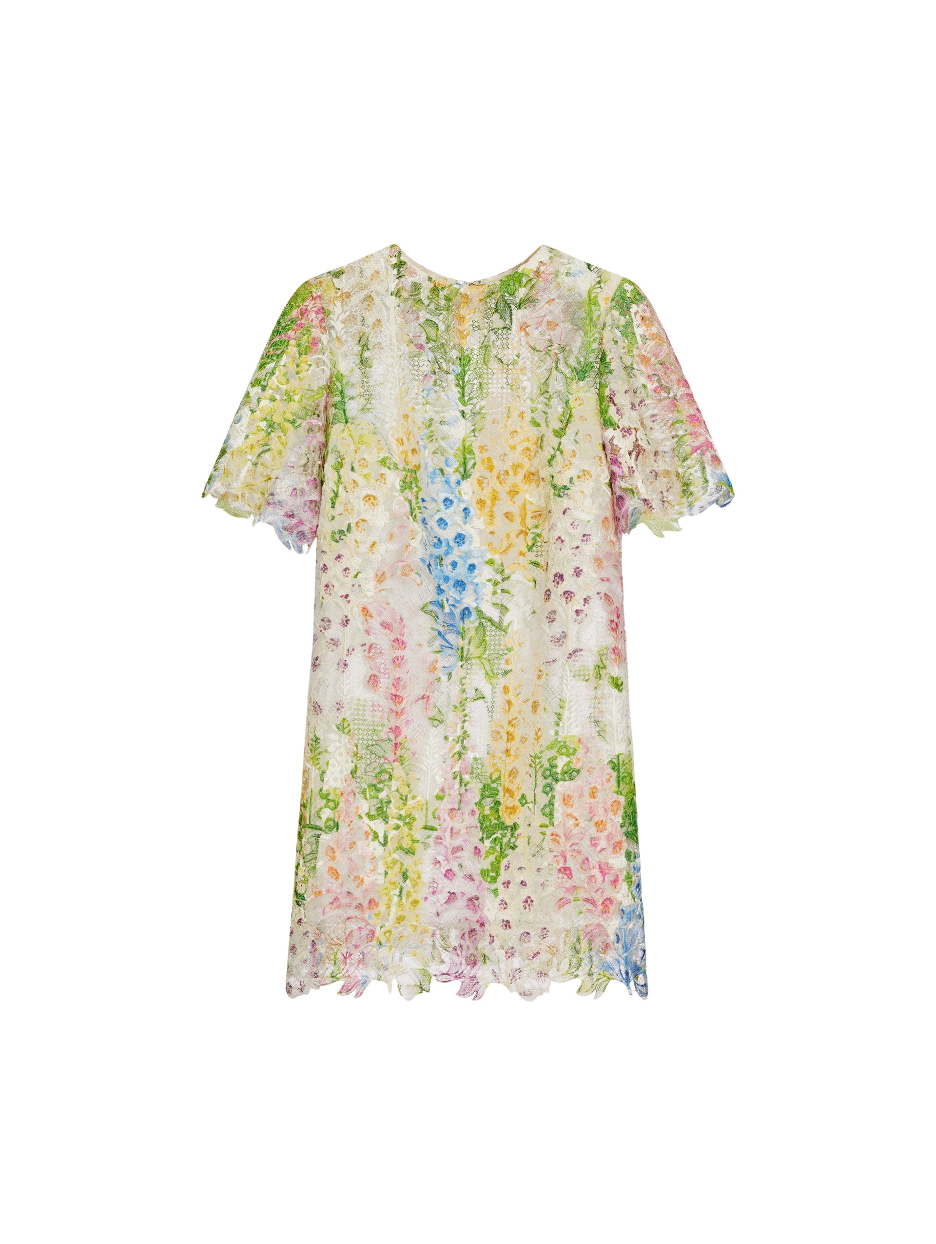 Oscar de la Renta Foxglove Guipure Shift Dress - Oscar de la Renta Dresses - American Couture - Shop at Luxury Shoes 