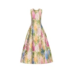 Oscar de la Renta Foxglove Jacquard Cocktail Dress - Oscar de la Renta Dresses - American Couture - Shop at Luxury Shoes 
