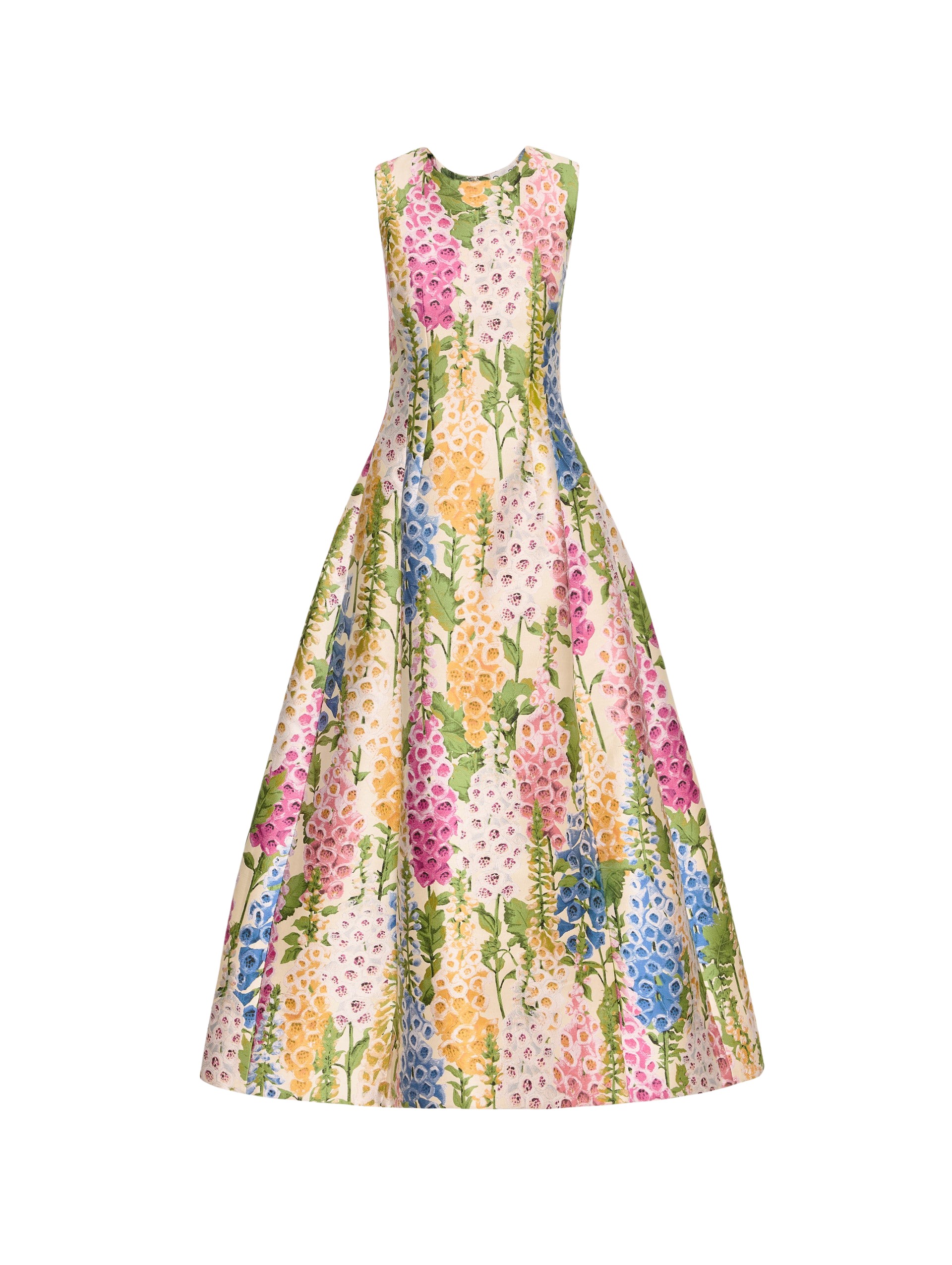 Oscar de la Renta Foxglove Jacquard Cocktail Dress - Oscar de la Renta Dresses - American Couture - Shop at Luxury Shoes 