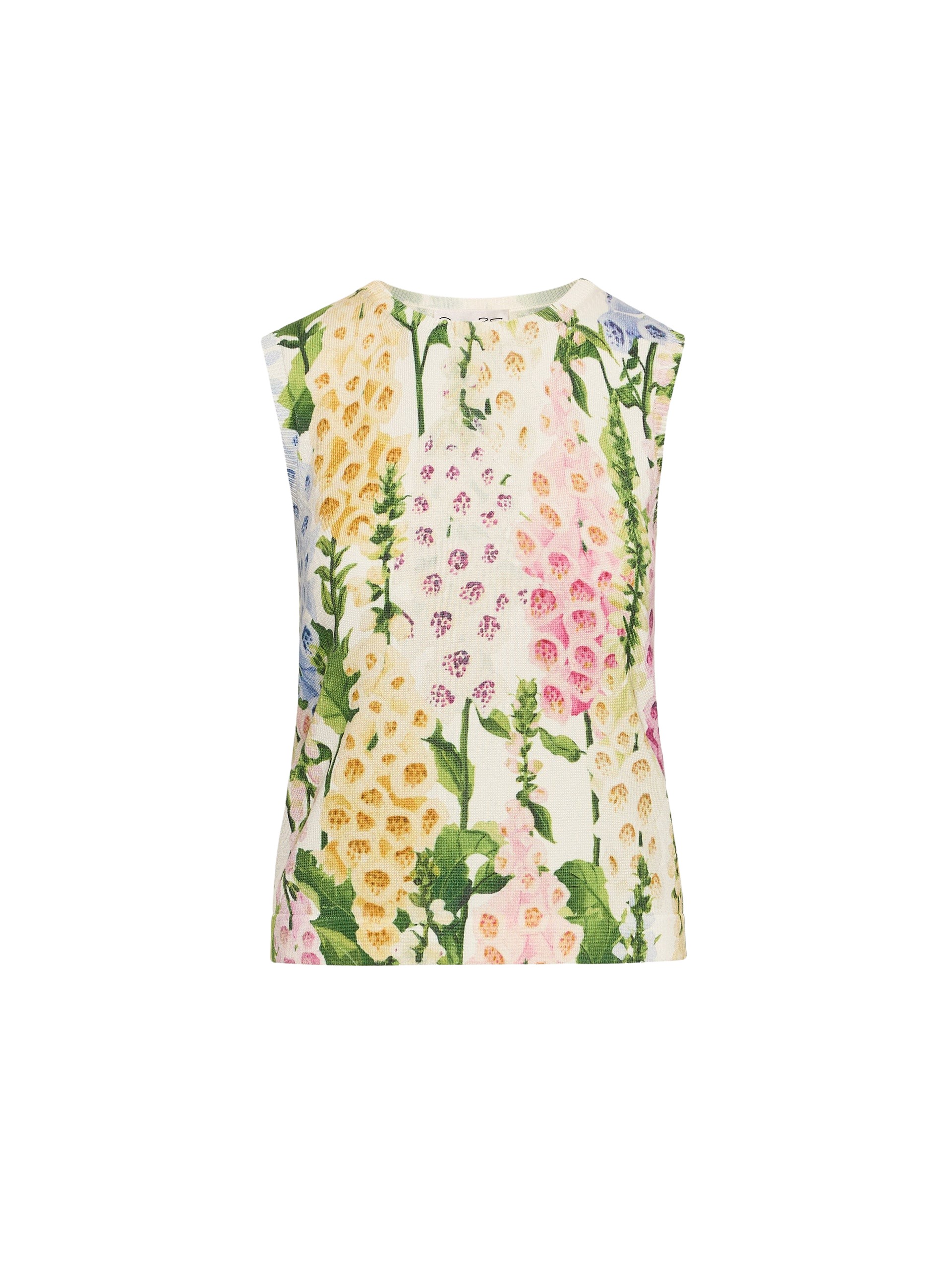 Oscar de la Renta Foxglove Printed Tank Top
