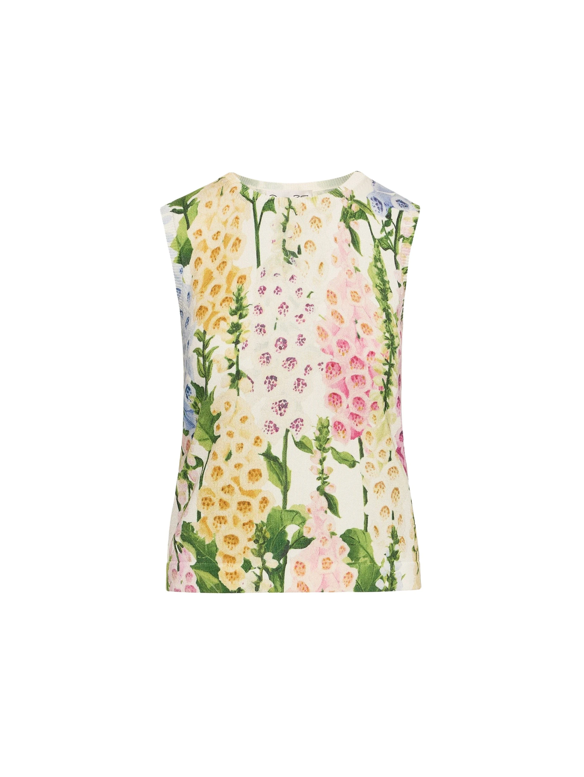 Foxglove-Printed-Tank-Oscar-de-la-Renta-Tops21422_nobg Oscar de la Renta Foxglove Printed Tank - Oscar de la Renta Tops - American Couture - Shop at Luxury Shoes