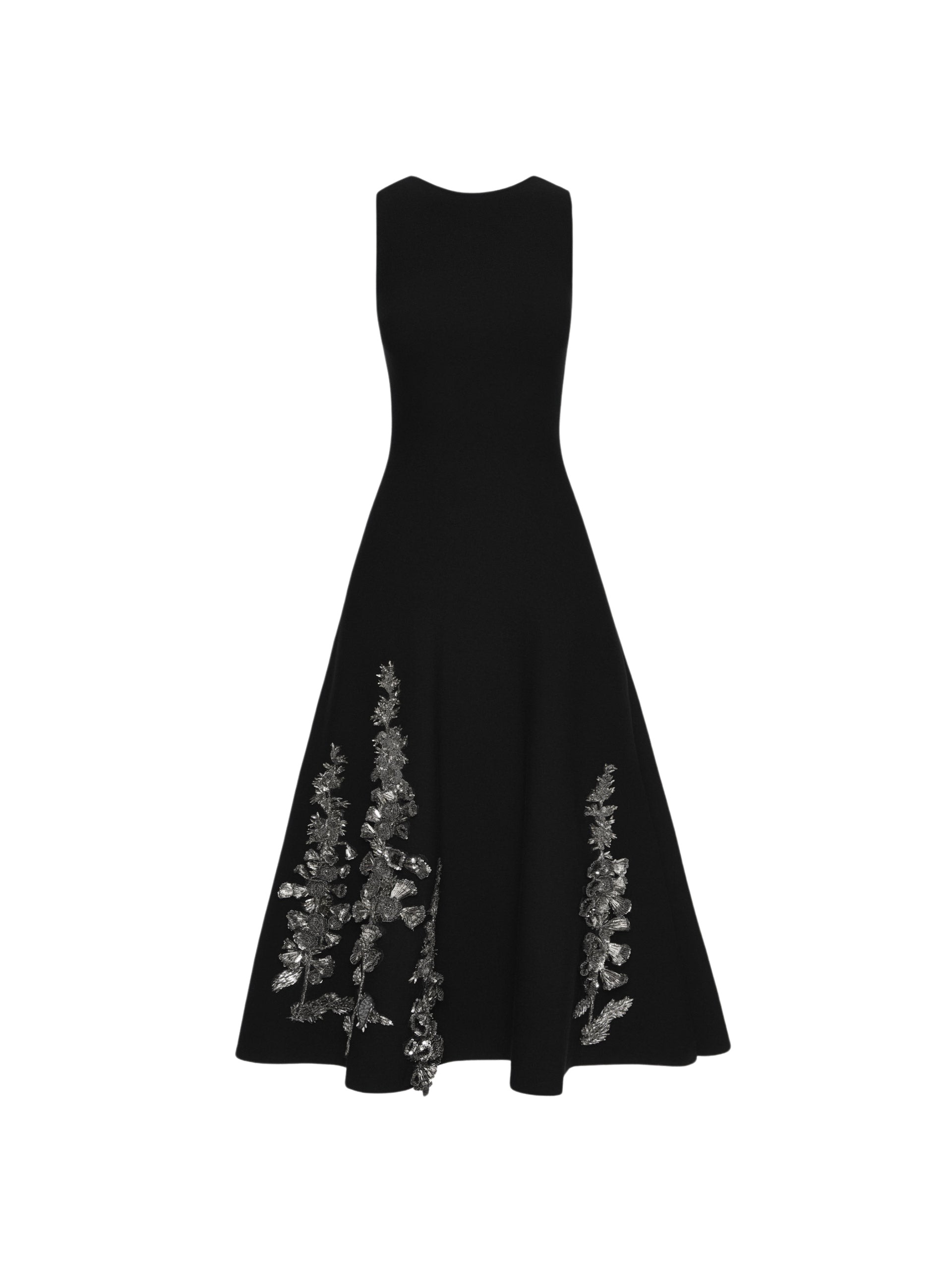 Oscar de la Renta Foxglove Sequin Embroidered Knit Dress - Oscar de la Renta Dresses - American Couture - Shop at Luxury Shoes 