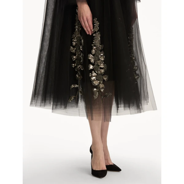 Oscar de la Renta Foxglove Sequin Embroidered Opera Coat - Oscar de la Renta Coats - American Couture - Shop at Luxury Shoes 