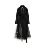 Oscar de la Renta Foxglove Sequin Embroidered Opera Coat - Oscar de la Renta Coats - American Couture - Shop at Luxury Shoes 