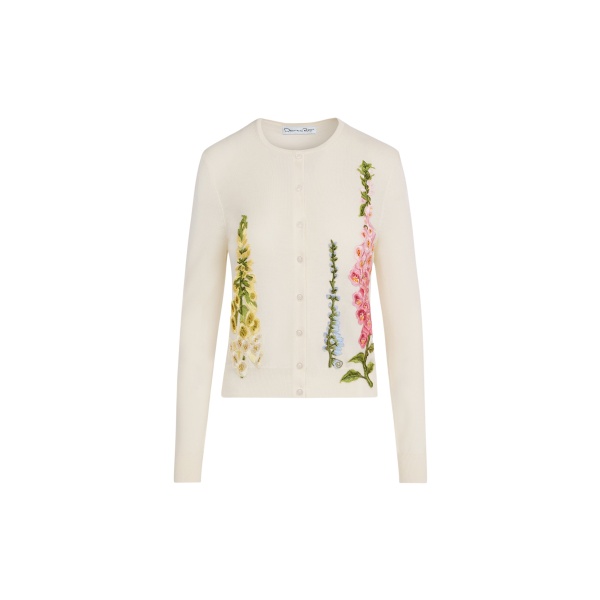 Oscar de la Renta Foxglove Threadwork Cardigan - Oscar de la Renta Knitwear - American Couture - Shop at Luxury Shoes 