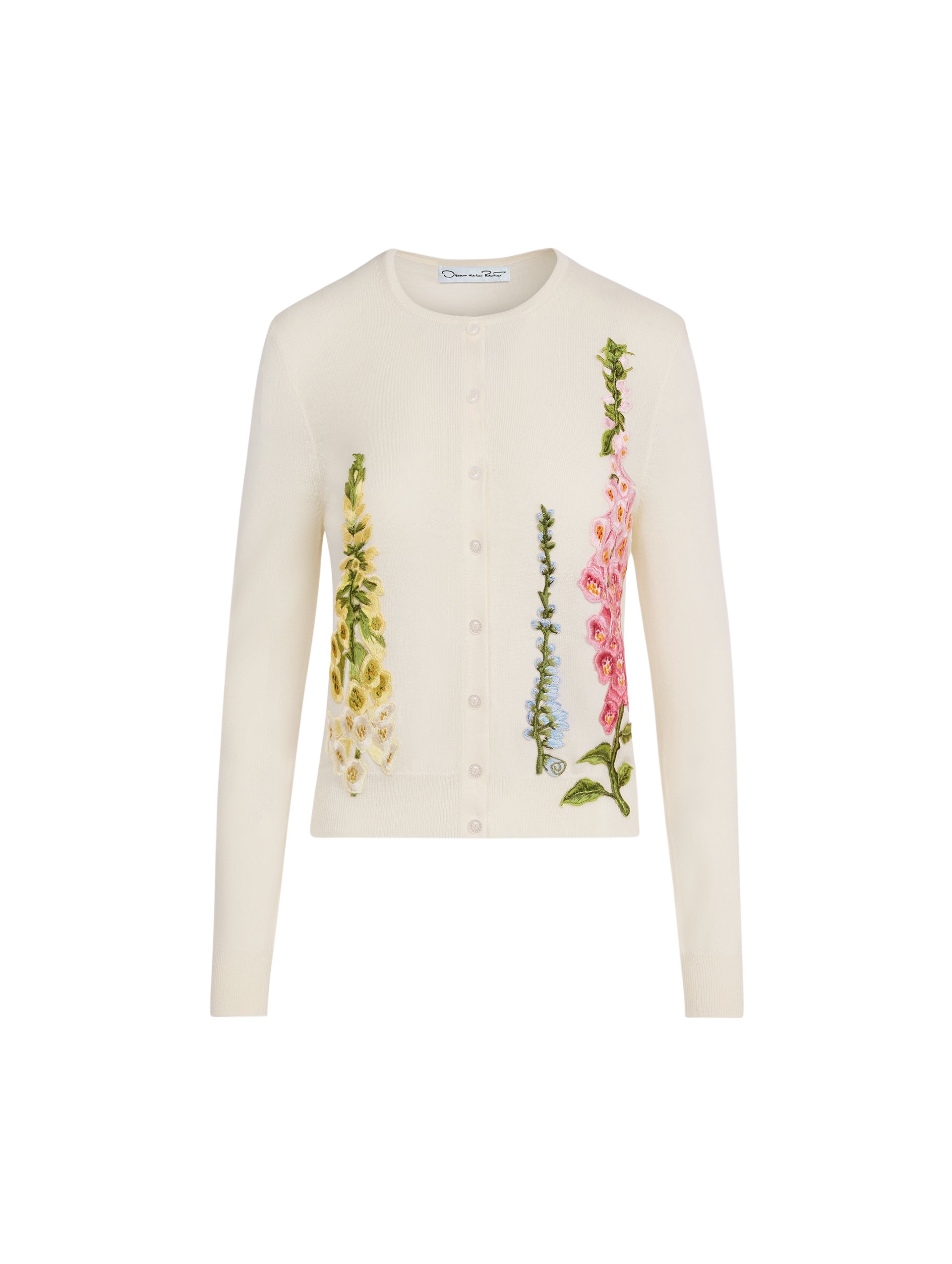 Oscar de la Renta Foxglove Threadwork Cardigan
