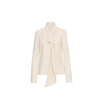 Oscar de la Renta Foxglove Tie-Neck Georgette Blouse - Oscar de la Renta Tops - American Couture - Shop at Luxury Shoes 