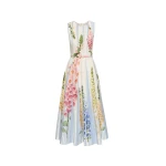 Oscar de la Renta Foxglove Trompe L’oeil Cotton Poplin Dress - Oscar de la Renta Dresses - American Couture - Shop at Luxury Shoes 