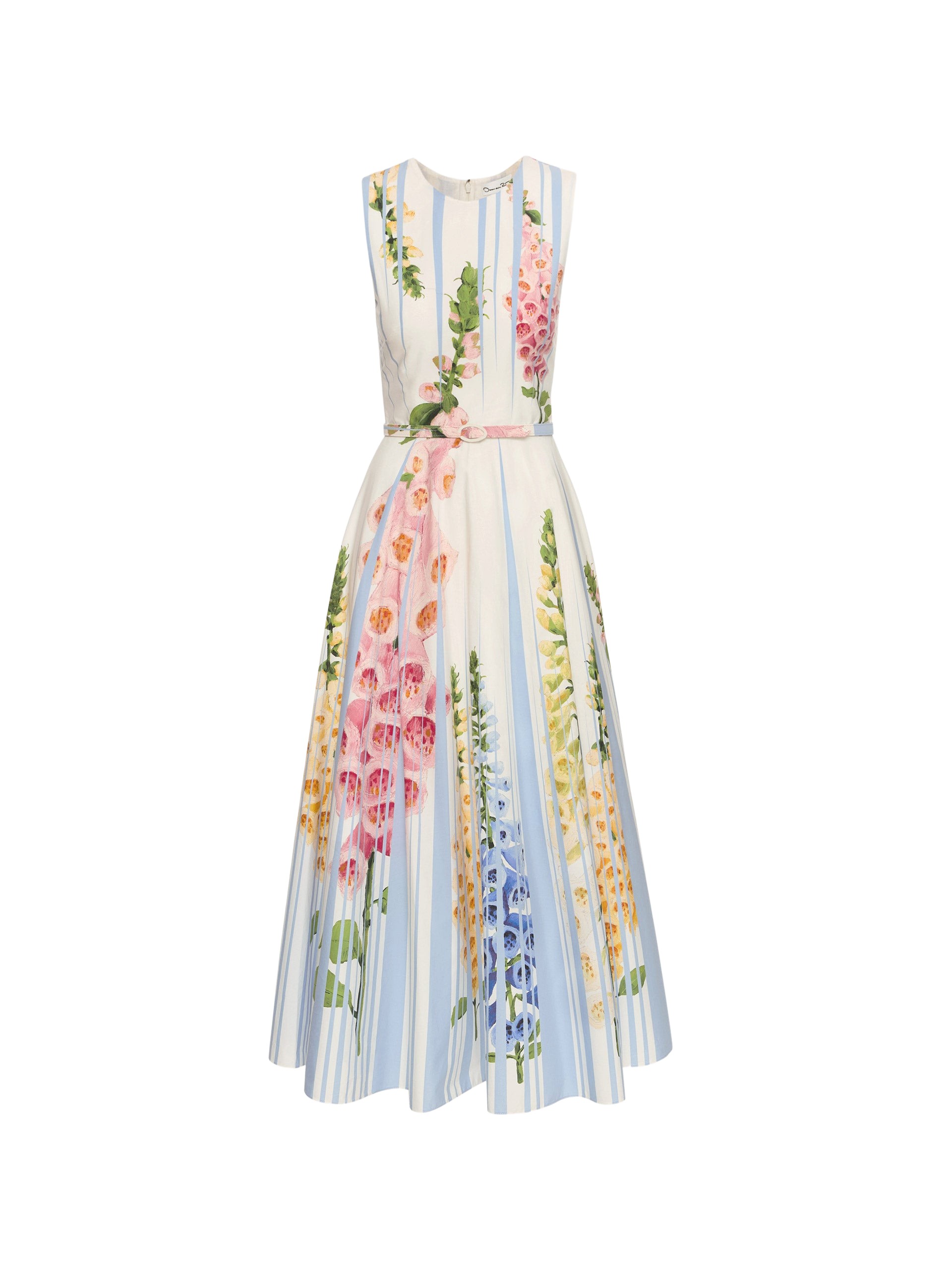 Oscar de la Renta Foxglove Trompe L’oeil Cotton Poplin Dress - Oscar de la Renta Dresses - American Couture - Shop at Luxury Shoes 