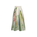 Oscar de la Renta Foxglove Trompe L’oeil Cotton Poplin Skirt - Oscar de la Renta Skirts - American Couture - Shop at Luxury Shoes 