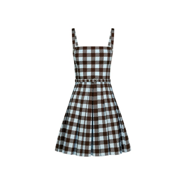 Oscar de la Renta Gingham Cotton Poplin Sleeveless Dress - Oscar de la Renta Dresses - American Couture - Shop at Luxury Shoes 
