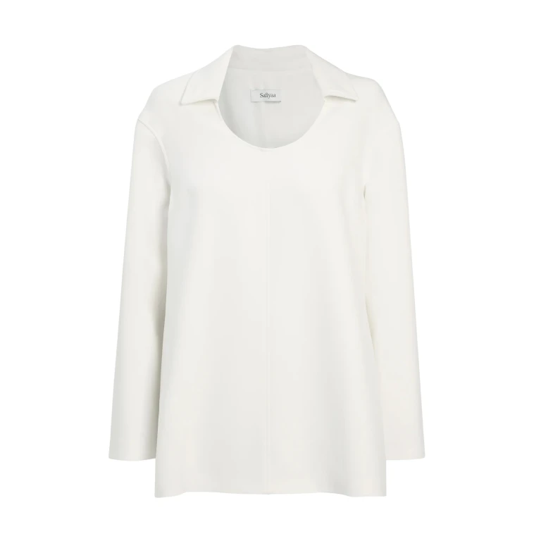 Safiyaa Giovanna Top in Ivory - Safiyaa Tops - Heavy Crepe Cape Gown - Shop at Luxury Shoes 