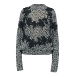 Giambattista Valli Gray Wool Sweater With Black Macramé - Giambattista Valli Knitwear - Romantic Couture - Shop at Luxury Shoes 