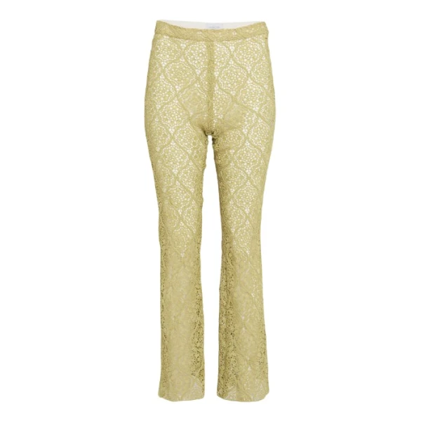 Giambattista Valli Green Filigree Macramé Flared Pants - Giambattista Valli Pants - Romantic Couture - Shop at Luxury Shoes 