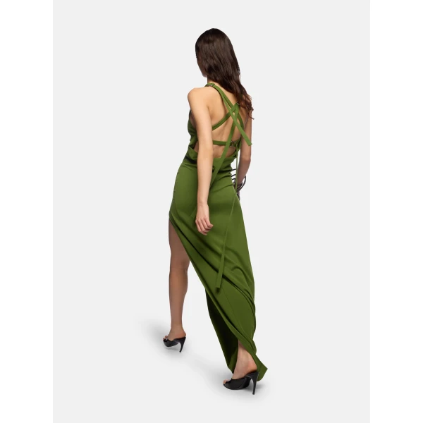 The Attico Green Long Dress - The Attico Dresses - Designed by Gilda Ambrosio & Giorgia Tordini - Shop at Luxury Shoes 