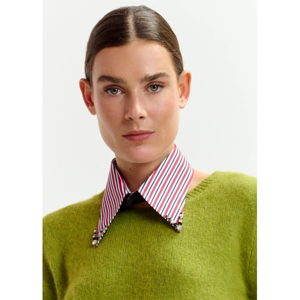 Essentiel Antwerp Green angora blend knit - Essentiel Antwerp Knitwear - Colorful Belgian Design - Shop at Luxury Shoes 