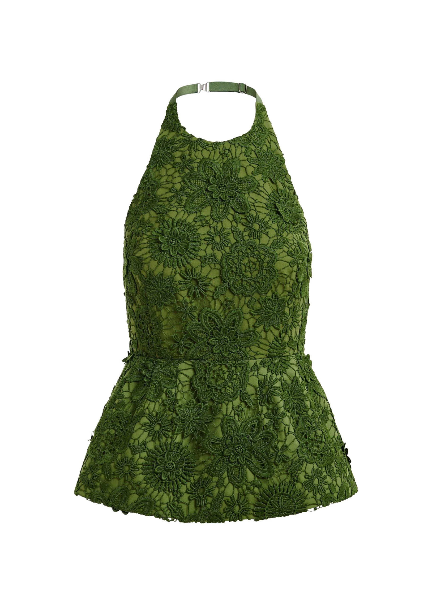 Green-floral-lace-halter-peplum-top-Essentiel-Antwerp-Tops-scaled86761_nobg Essentiel Antwerp Green floral lace halter peplum top - Essentiel Antwerp Tops - Colorful Belgian Design - Shop at Luxury Shoes