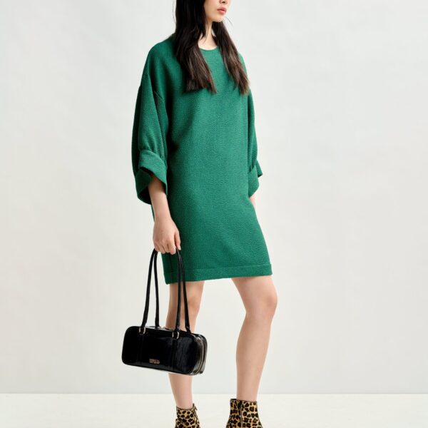 Essentiel Antwerp Green mini dress with wide sleeves, view 3