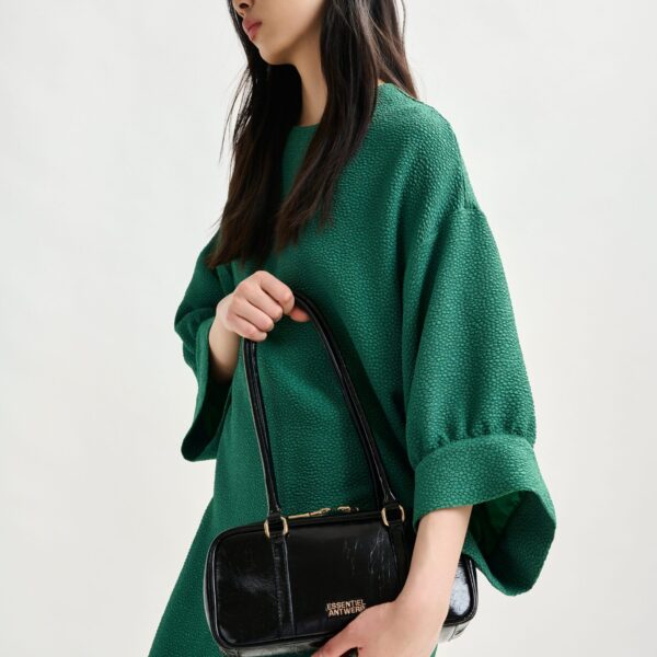 Essentiel Antwerp Green mini dress with wide sleeves, view 4