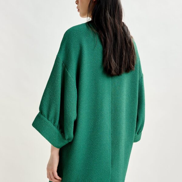 Essentiel Antwerp Green mini dress with wide sleeves, view 5