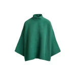 Essentiel Antwerp Green oversized top with stand-up collar - Essentiel Antwerp Tops - Colorful Belgian Design - Shop at Luxury Shoes 