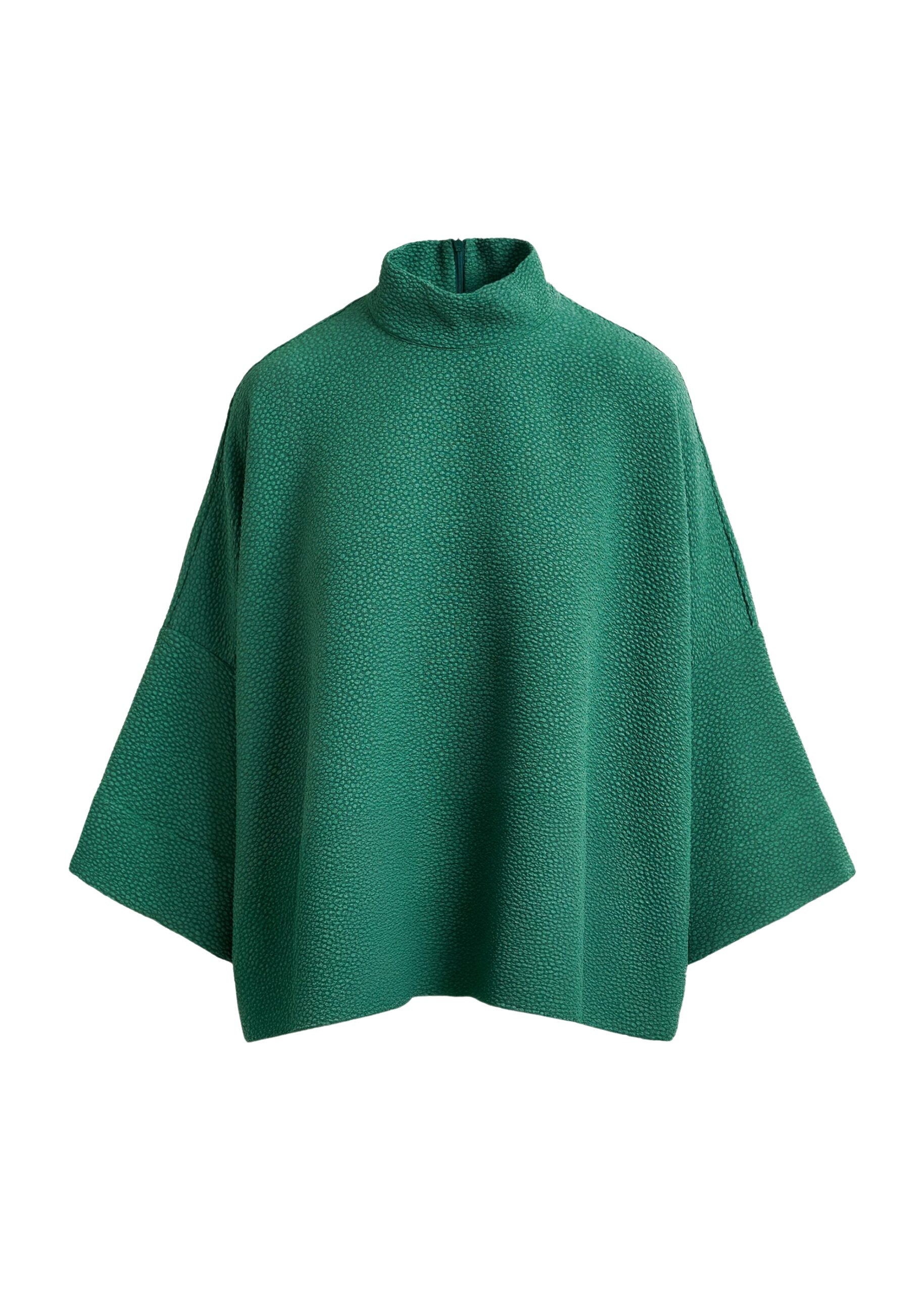 Essentiel Antwerp Green oversized top with stand-up collar