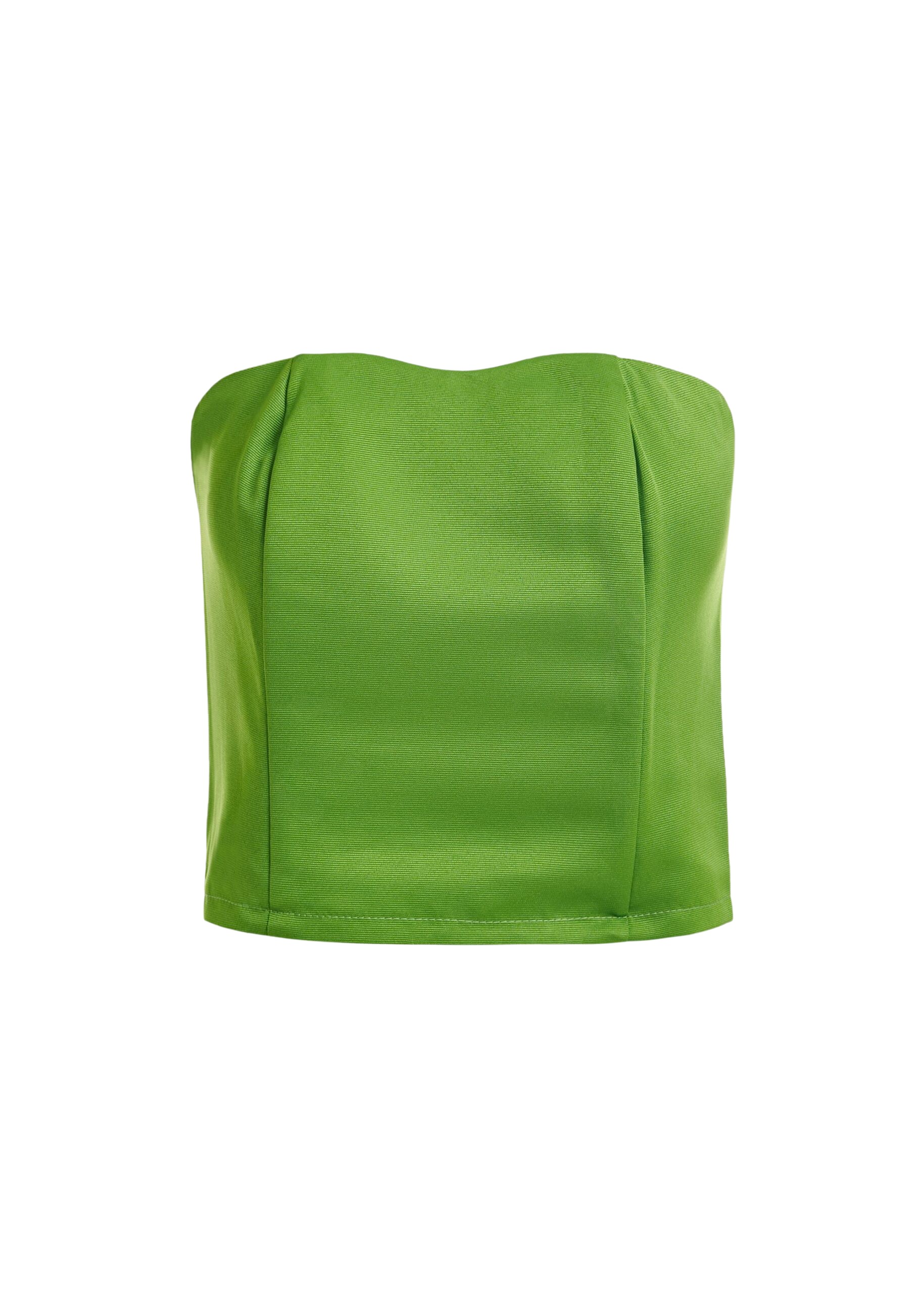 Essentiel Antwerp Green sculpted bustier top with smocked back