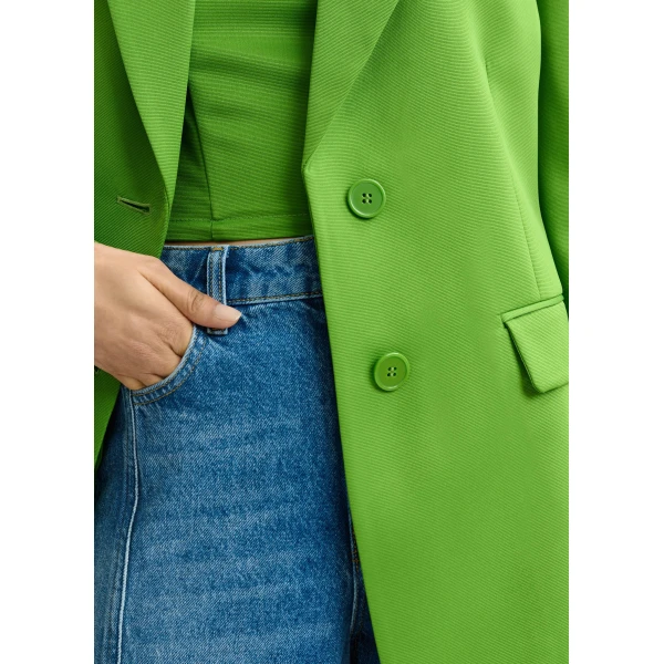 Essentiel Antwerp Green single-breasted blazer - Essentiel Antwerp Jackets - Colorful Belgian Design - Shop at Luxury Shoes 