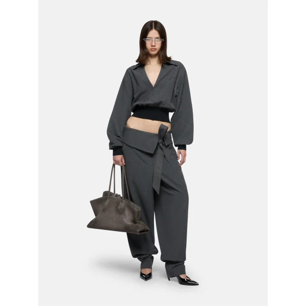 The Attico Grey Long Pant - The Attico Pants - Designed by Gilda Ambrosio & Giorgia Tordini - Shop at Luxury Shoes 