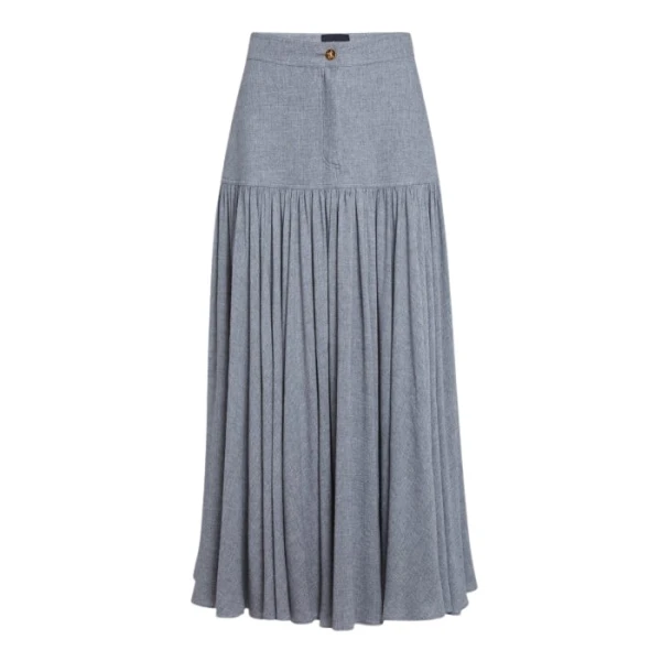 Giambattista Valli Grey Long Wool Skirt - Giambattista Valli Skirts - Romantic Couture - Shop at Luxury Shoes 