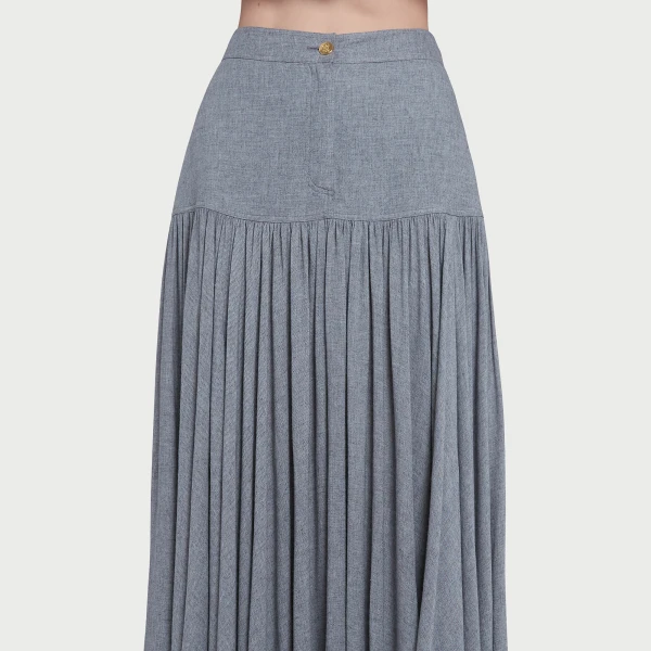 Giambattista Valli Grey Long Wool Skirt - Giambattista Valli Skirts - Romantic Couture - Shop at Luxury Shoes 